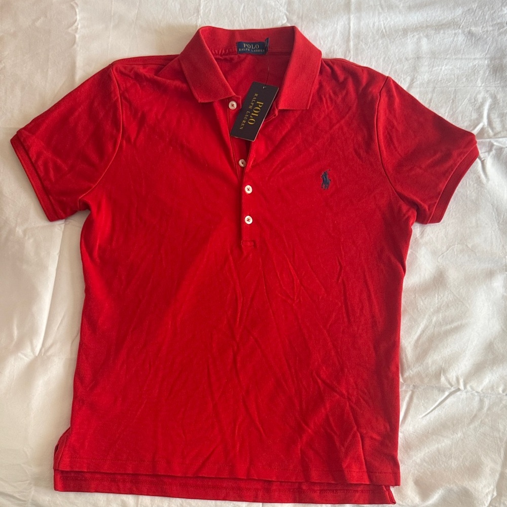 Polo by Ralph Lauren Red Short-Sleeve Polo with Navy Logo